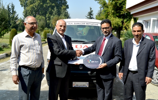 J&K Bank donates  ambulance, commissions ATM