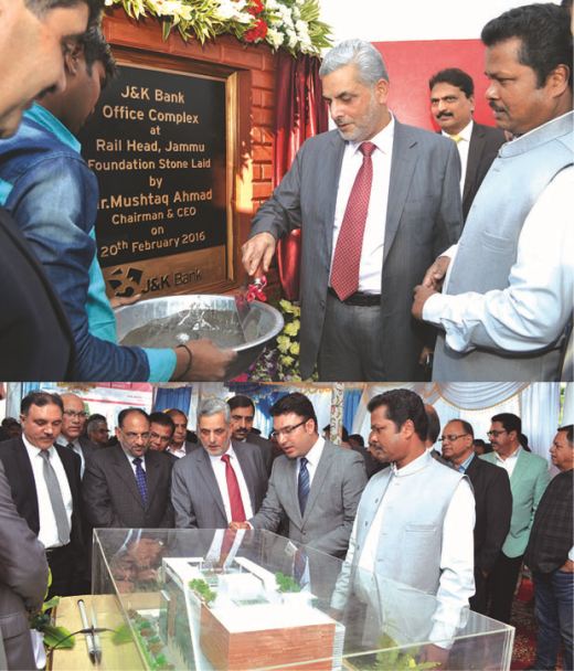 J&K Bank lays foundation for  Office Complex in Jammu