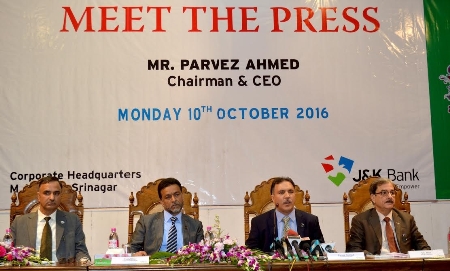J&K  Bank chairman addresses crowded press conference