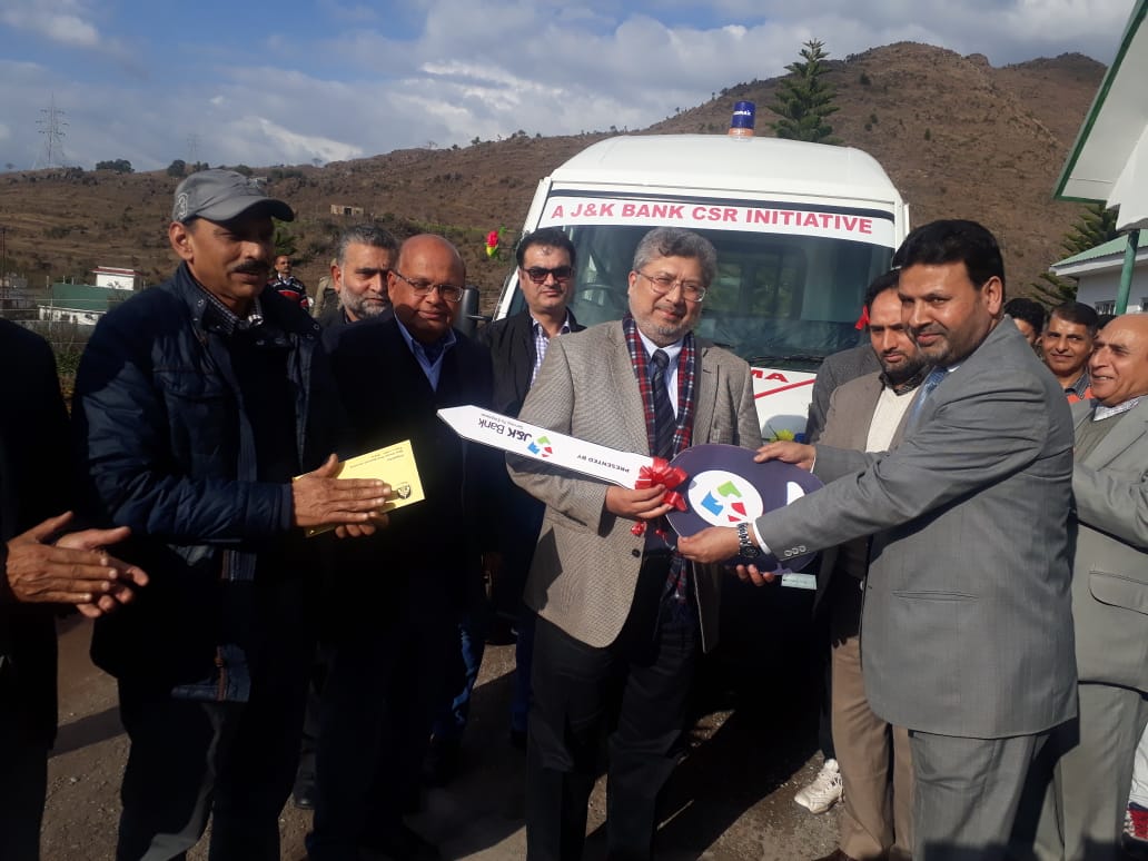 J&K Bank Dedicates Ambulance for student welfare to Baba Ghulam Sh…