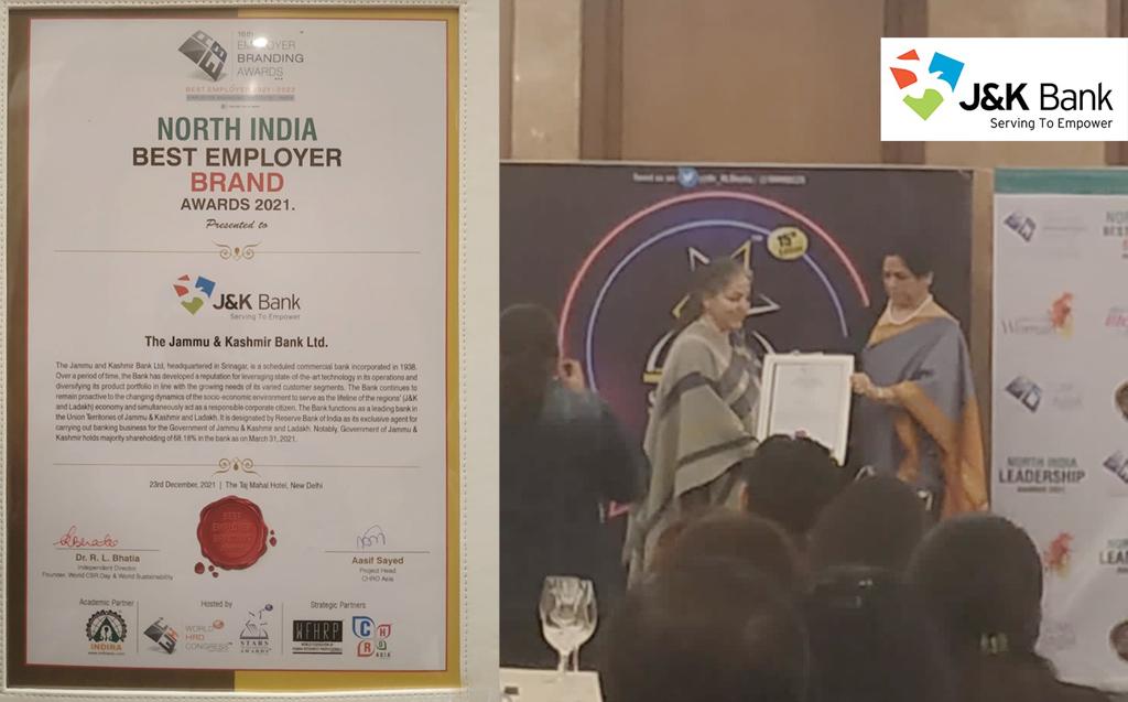 With Best Employer Brand Award, J&K Bank gets 3rd honour in a mont…