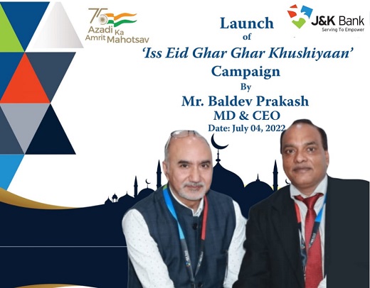 J&K Bank MD launches Iss Eid Ghar Ghar Khushiyan  campaign Srinaga…