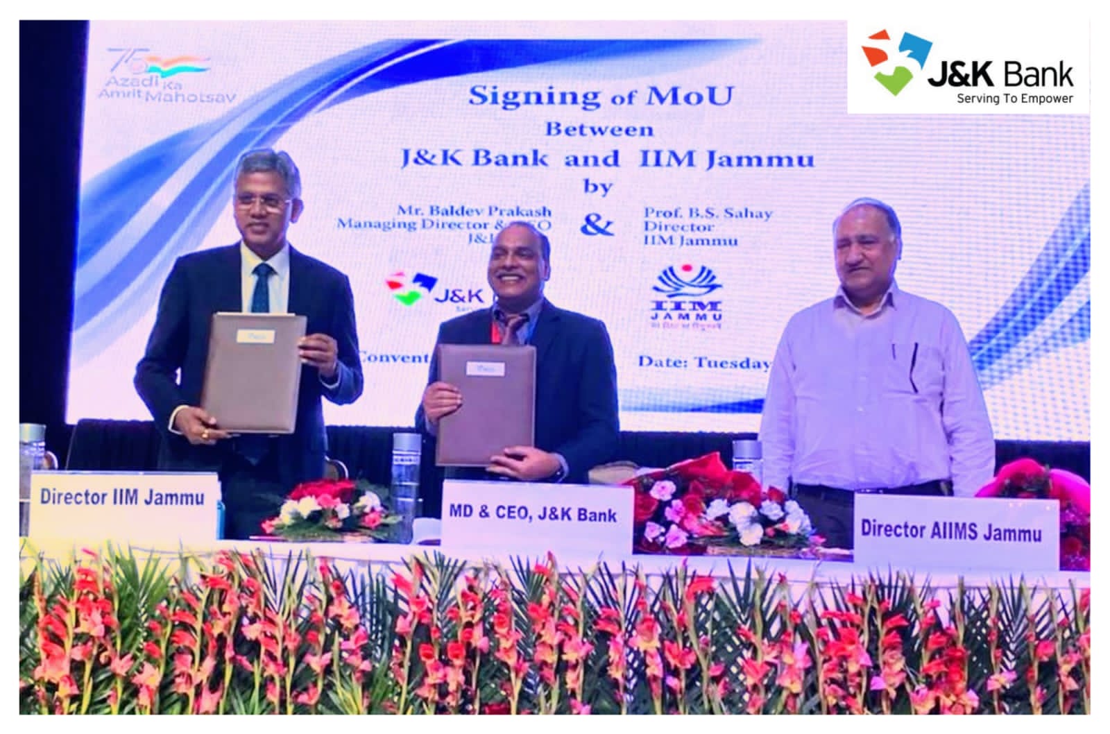 J&K Bank signs MoU with Indian Institute of  Management Jammu We s…
