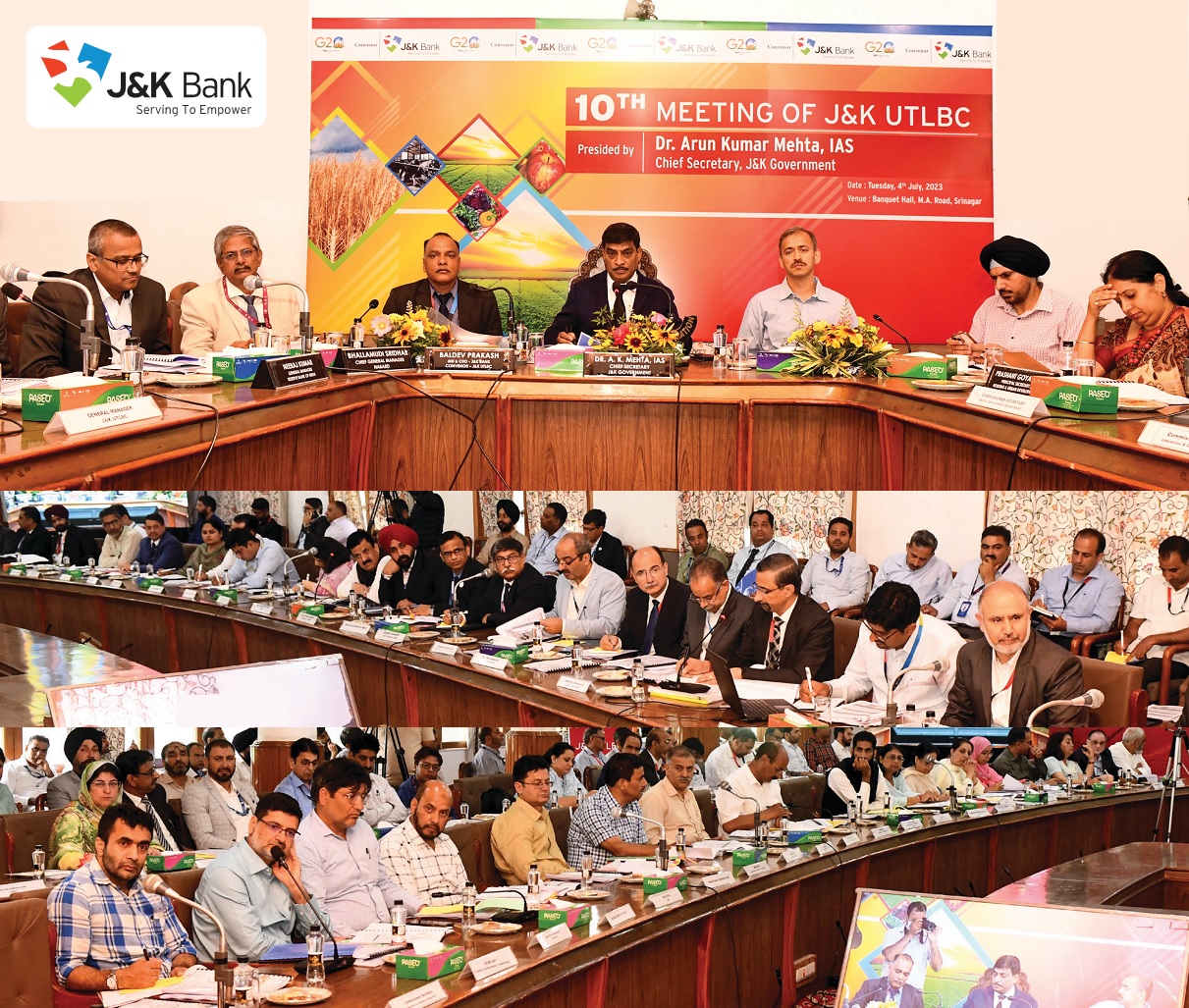 Chief Secretary chairs 10th UT-Level Bankers' Committee meeting L…