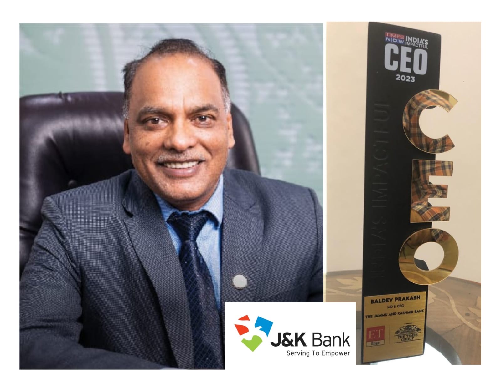 J&K Bank MD gets & India's Impactful CEO - 2023 Award I… J&K Bank MD gets & India's Impactful CEO - 2023 Award I…