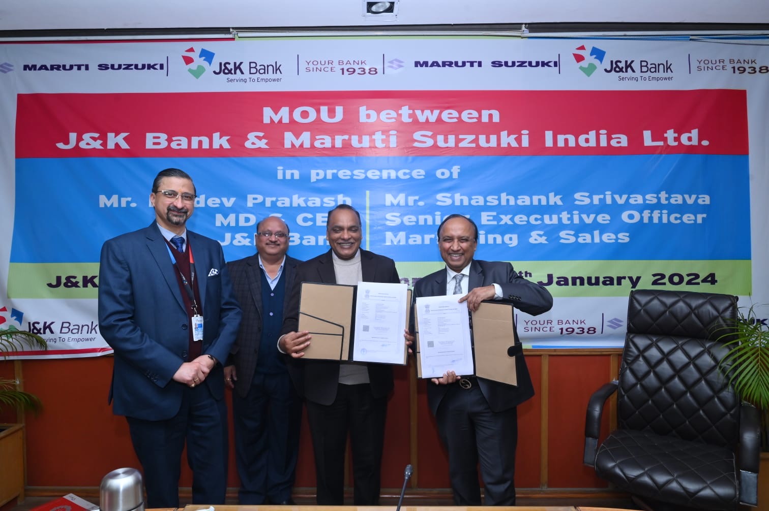 J&K Bank, Maruti Suzuki India ink MoU for inventory funding to aut…
