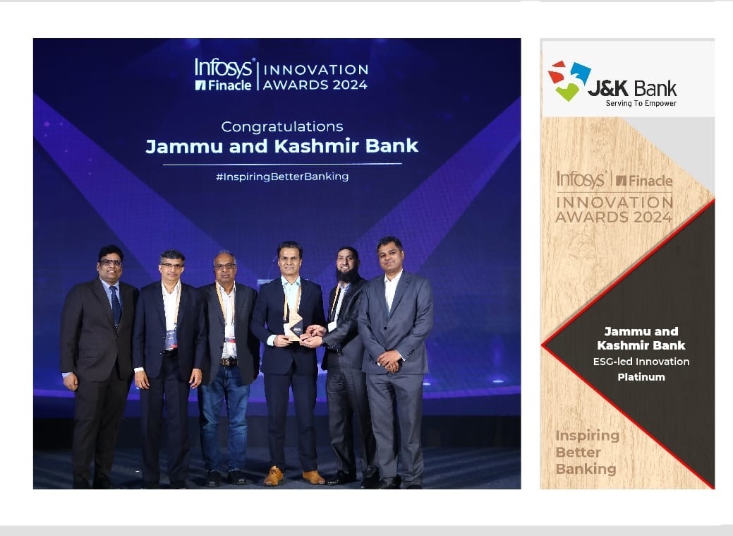 J&K Bank excels at Infosys Innovation Awards - 2024, wins Platinum