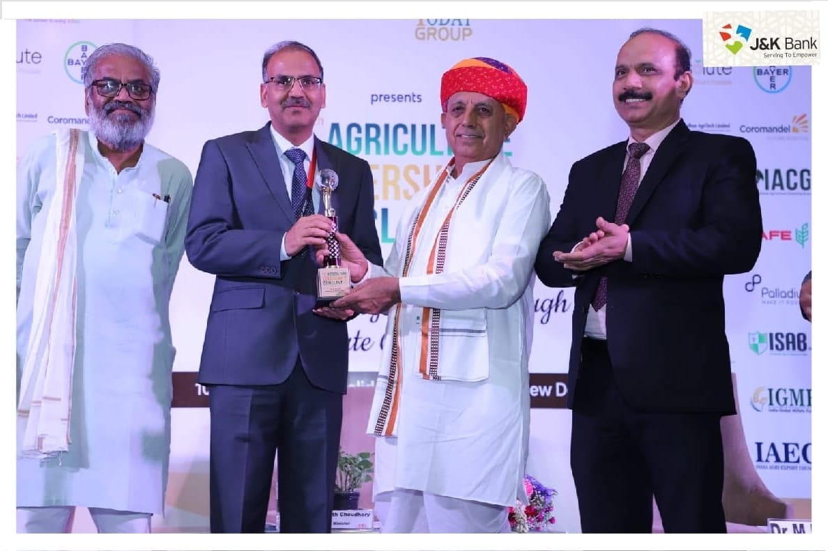 J&K Bank wins 'Outstanding Performance Award' for agricu…