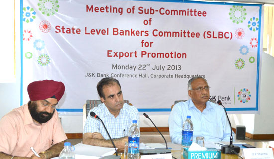 J&K Bank organizes sub-committee SLBC meeting for Export Promotion