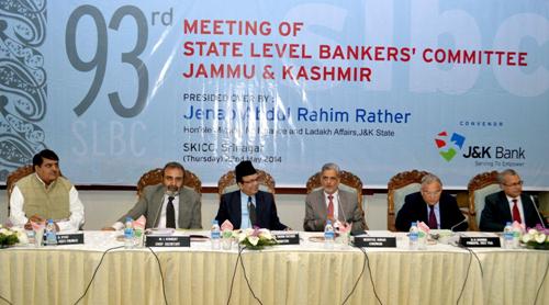J&K  Bank convenes 93rd SLBC